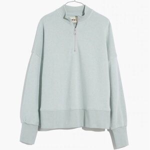 Madewell MWL Airyterry Half-Zip Tunic Sweatshirt